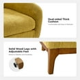 thumbnail image 3 of Upholstered Armchair 2 Pieces Boucle Fabric Solid Wooden Legs Living Room Bedroom Yellow, 3 of 7