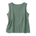 thumbnail image 6 of Linen Tank Tops for Women Summer Casual Sleeveless Cotton Shirts Comfy Loose Fit Lightweight Gauze Cami Blouses, 6 of 6
