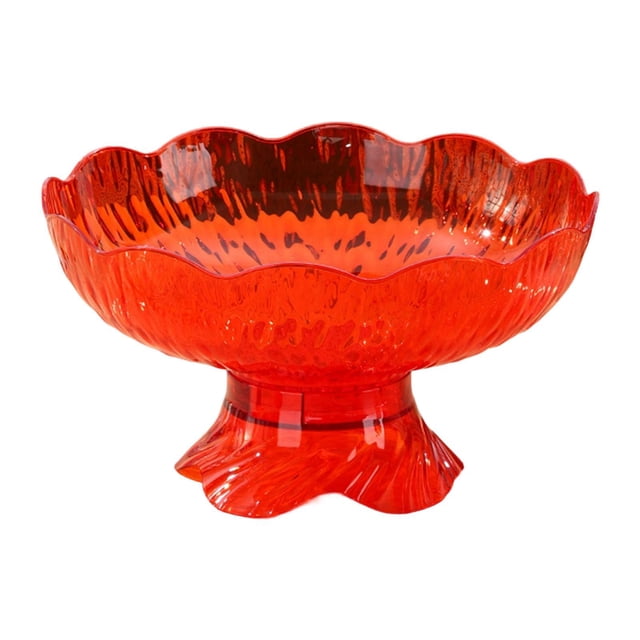Frutero con pedestal, bandeja para frutas, decoración del hogar, decoración moderna de escritorio, multiusos Rojo