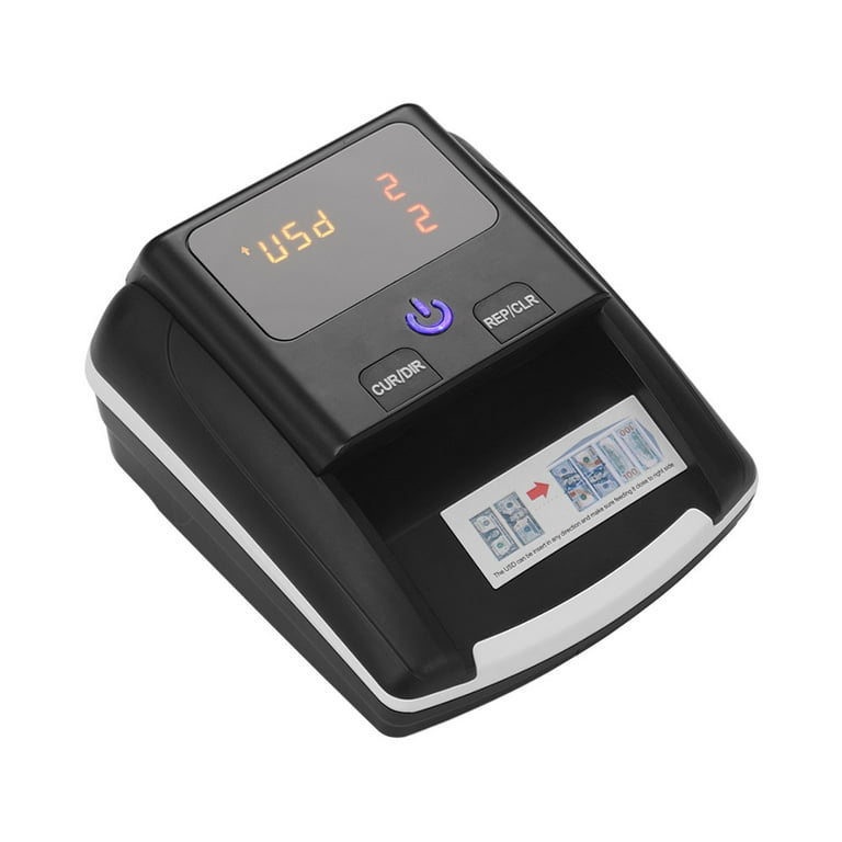 Portable Small Banknote Bill Detector Denomination Value Counter UV/MG/IR  Detection with Battery Counterfeit Fake Money Currency Cash Checker Tester  Machine for USD EURO for Small Business 