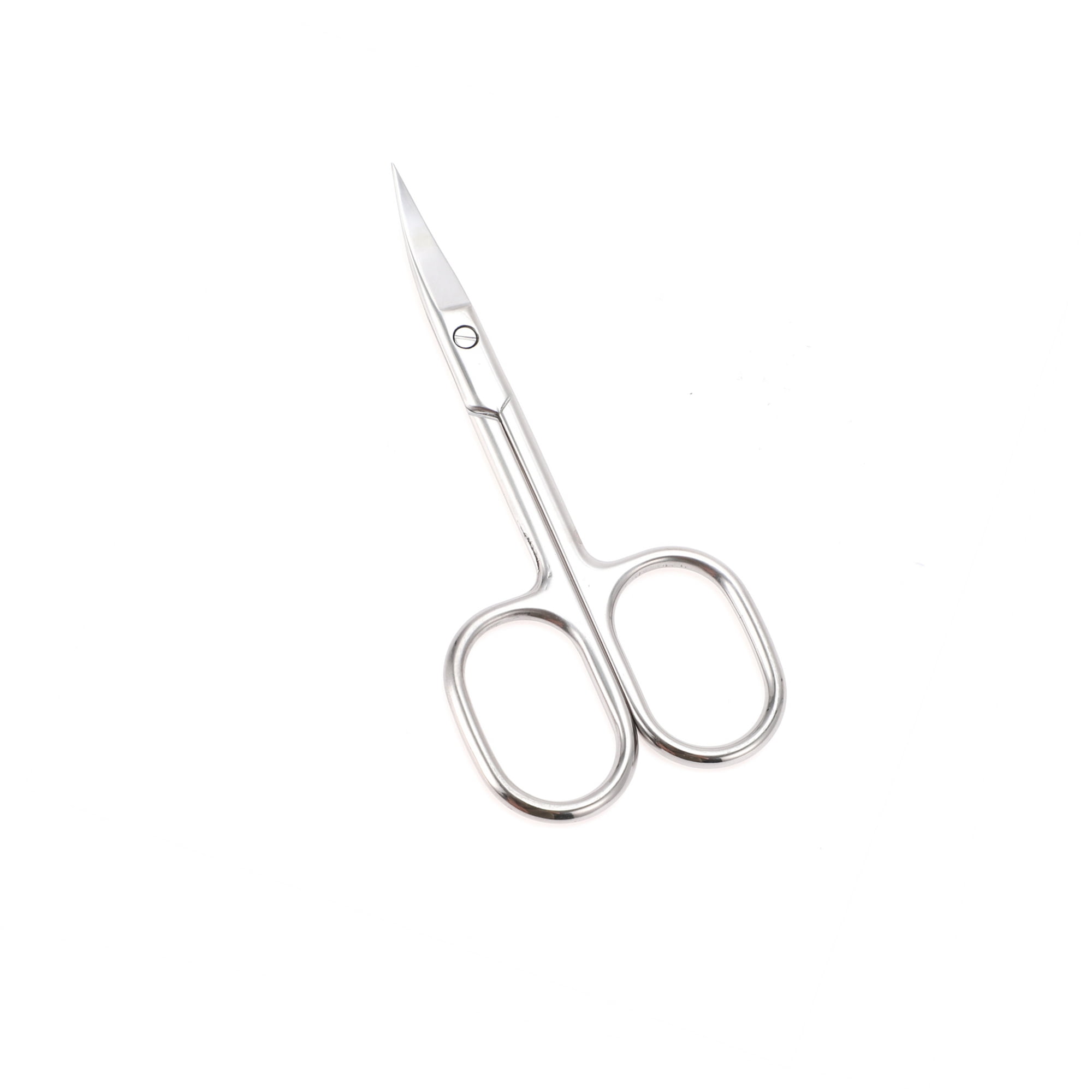 Unique Bargains Curved Bend Scissors Eyebrow Trimmer Scissors Silver Tone 1 Pc
