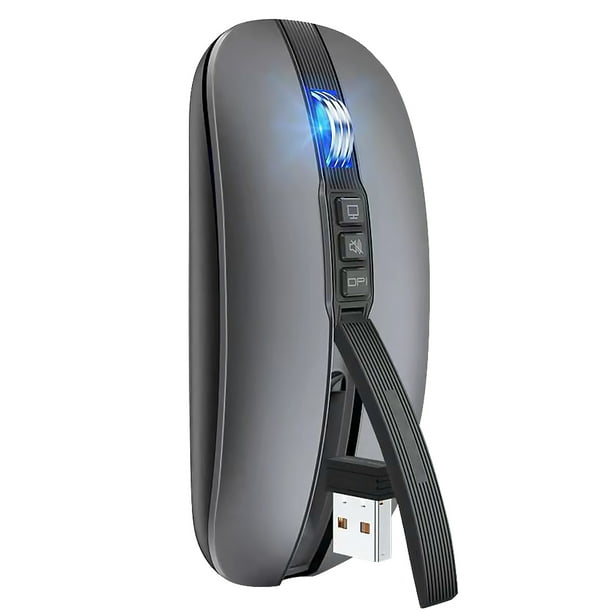 M113 Ratón inalámbrico compatible con Bluetooth Modo dual 2400DPI Ratón USB (gris)