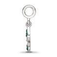 thumbnail image 2 of The Black Bow Sterling Silver Green Crystal Fleur De Lis Dangle Bead Charm, 2 of 6