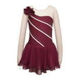 thumbnail image 5 of YEAHDOR Kids Girls Mesh Long Sleeve Chiffon Ballet Leotard Figure Ice Skating Dance Dress, 5 of 7