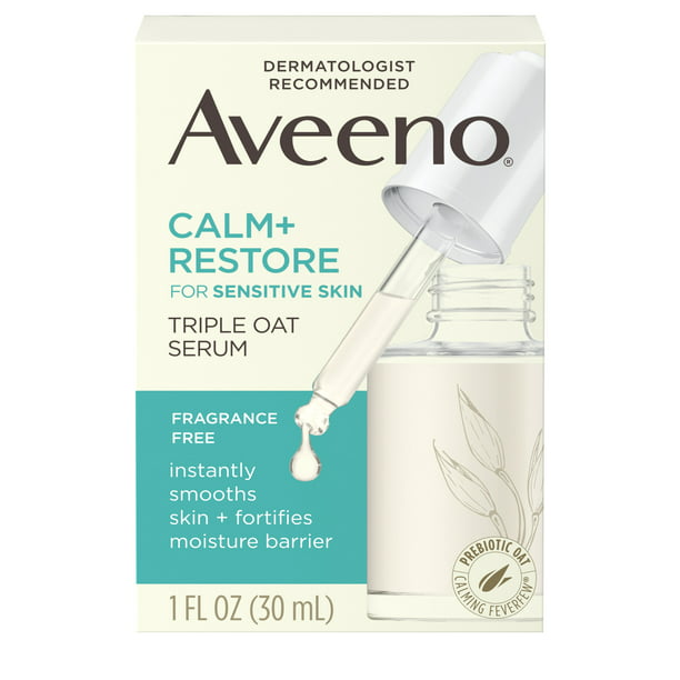 Aveeno Calm + Restore Triple Oat Sensitive Skin Face Serum, 1 fl. oz