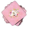 thumbnail image 2 of Carolines Treasures CK4226FC Lakeland Terrier Pink Flowers Foam Coaster Set of 4 3 1/2 x 3 1/2 multicolor, 2 of 4