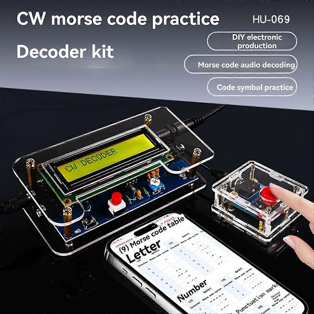 アクセサリー ASAP System AS-CW1ar CW READER CW Decoder Morse Code Reader Kit DIY Electronic Component Kit