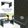 thumbnail image 6 of Goplus 4PCS Patio Rattan Furniture Conversation Set Cushioned Sofa Table Garden Black, 6 of 10