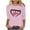 NQR1-Valentine's Day-Pink, variant on VKOYWKM Heart Print Shirts for Women Valentines Day T-Shirts 3/4 Sleeve Tops Cute Love Graphic Tees Tops Casual Spring Clothes Loose Fit Crew Neck Valentine Shirt