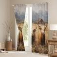 thumbnail image 3 of Manfei Rustic Highland Cattle Black Out Curtains,Country Farmhouse Lodge Curtains Pack of 2 (42x63 Each),Old Barn Door Bedroom Curtains For Boys,Super Cozy Room Decor, 3 of 6