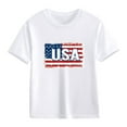 thumbnail image 7 of Tdoqot 4th of July Shirts Kids- Cute Short Sleeve Patriotic Clothes Crewneck Girls Boys T Shirts White Size 11 T, 7 of 7
