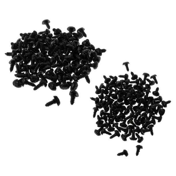 200 Piezas Peluche, Plástico Negro, de Seguridad, Juguete, Oso Animal, Fabricación de Bricolaje