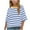 Blue, variant on fatyb Boys Girls Striped Shirts Oversized Short Sleeve Shirts Crewneck Loose Kids Color Block Tee Tops