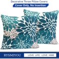 thumbnail image 4 of Decorative Throw Pillow Covers Set of 2 Teal Blue pillow covers 20x20 inch Throw Pillow Cases Linen Square Pillow Case,Farmhouse Outdoor Floral Flower Pillow Covers for Couch Sofa Living Room, 4 of 6