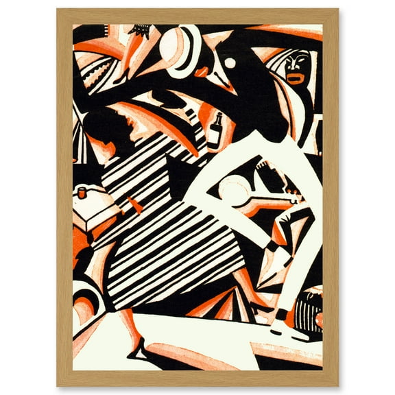 African American Jazz Two Tone Reiss Dance Music 1920's A4 Artwork Framed Wall Art Print