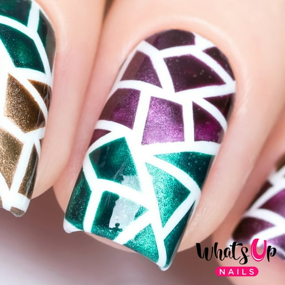 Whats Up Nails - Mosaic Vinyl Stencils Nail Art Design