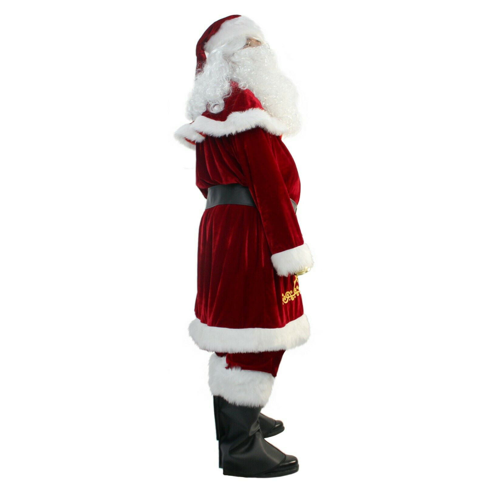 Kleding Herenkleding Pakken Deluxe Velvet Adult Santa Clause Kostuum voor Mannen 12pcs Set 
