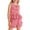 Watermelon Red, variant on Girls Gingham Plaid 2-Piece Outfit, Sleeveless Ruffle Hem Top and Bow Decor Shorts Set, Round Neck Casual Summer Set 1-8Y