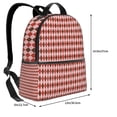 thumbnail image 4 of Zufioo Red and Brown Squares Print Fashion Large Capacity Backpack, Zippered Multi-compartment Travel Work Campus Lightweight Backpack, Unisex, 4 of 5