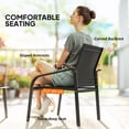 thumbnail image 4 of Ensemble de Mobilier de Patio 4 Pcs avec Causeuse à Assise Profonde, 2 Fauteuils et Table Basse en Verre, Ensemble de Conversation Extérieur en Maille Résistante aux Intempéries et Cadre en Acier pour Cour Arrière, Terrasse, Balcon, Noir, 4 of 7
