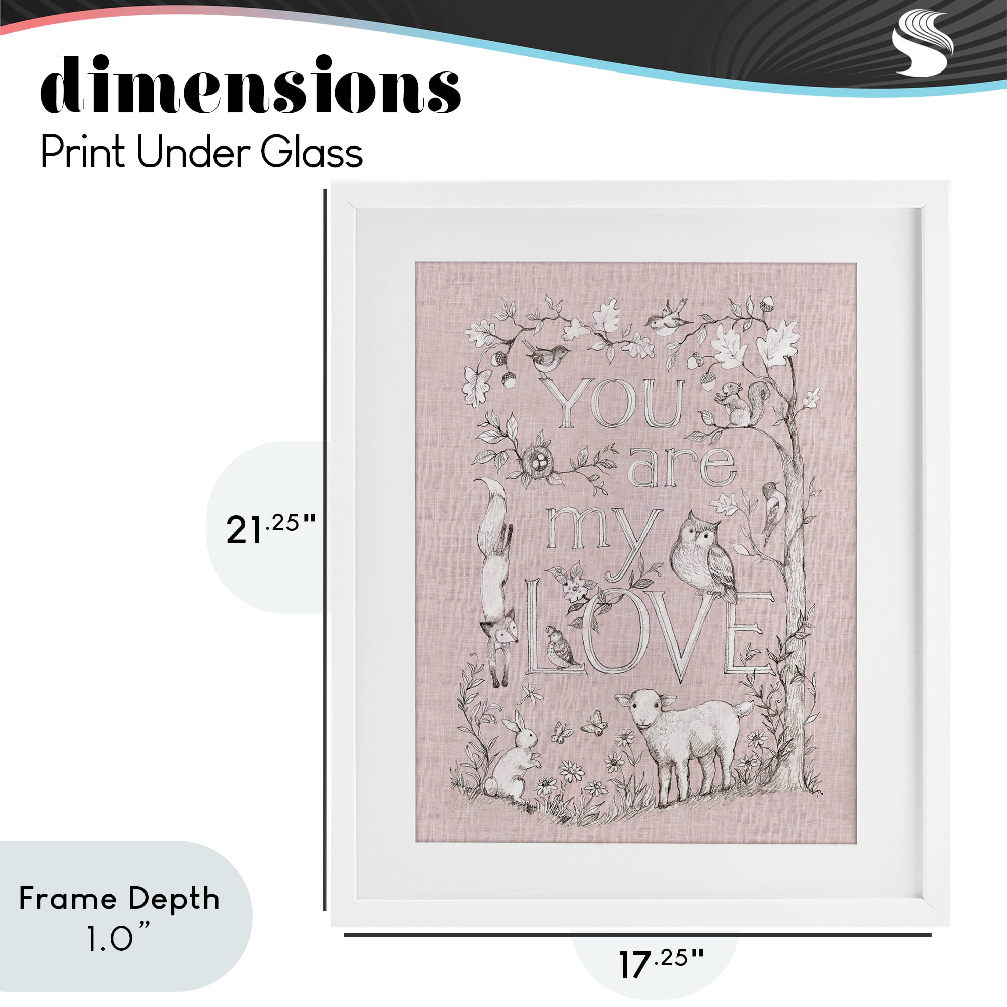 Stupell Industries You Are My Love White Framed Print Under Glass, design by Susan Winget