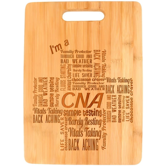 ThisWear CNA Nurse Gifts for Women I'm a CNA Essential Attributes Big Rectangle Bamboo Cutting Board