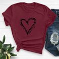 thumbnail image 2 of VKOYWKM Womens Valentine Tshirts Heart Graphic Tees Valentine Gift Top Short Sleeve Casual Crew Neck Holiday Tshirts, 2 of 7