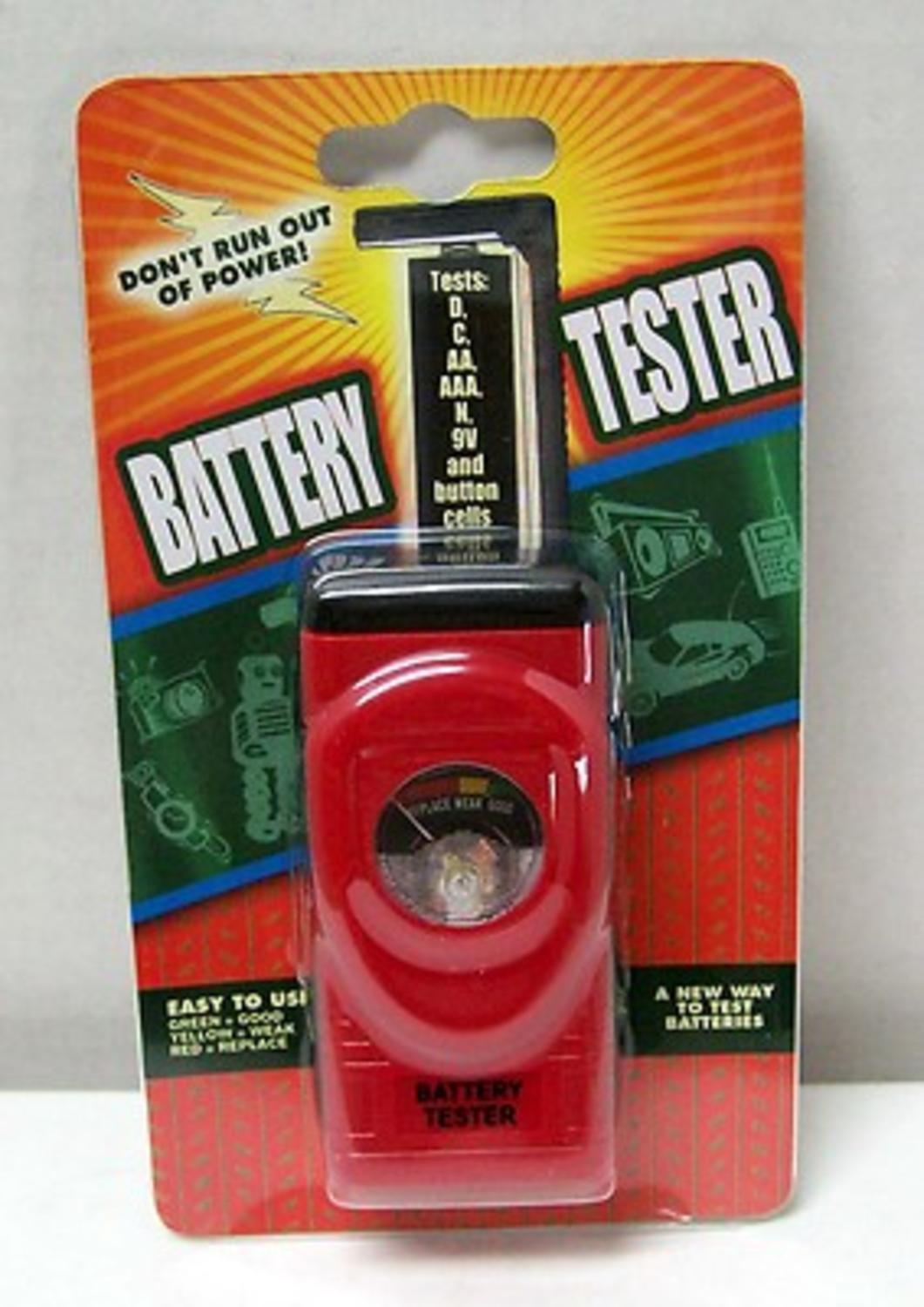 Red Analog Universal Handheld Battery Tester Tests all Types of Batteries
