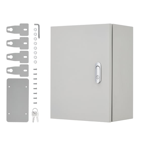 QinaQin Caja de gabinete eléctrico de acero inoxidable, NEMA 4X e IP67 contra agua y polvo, con cerradura, placa de montaje y llaves para interior o exterior