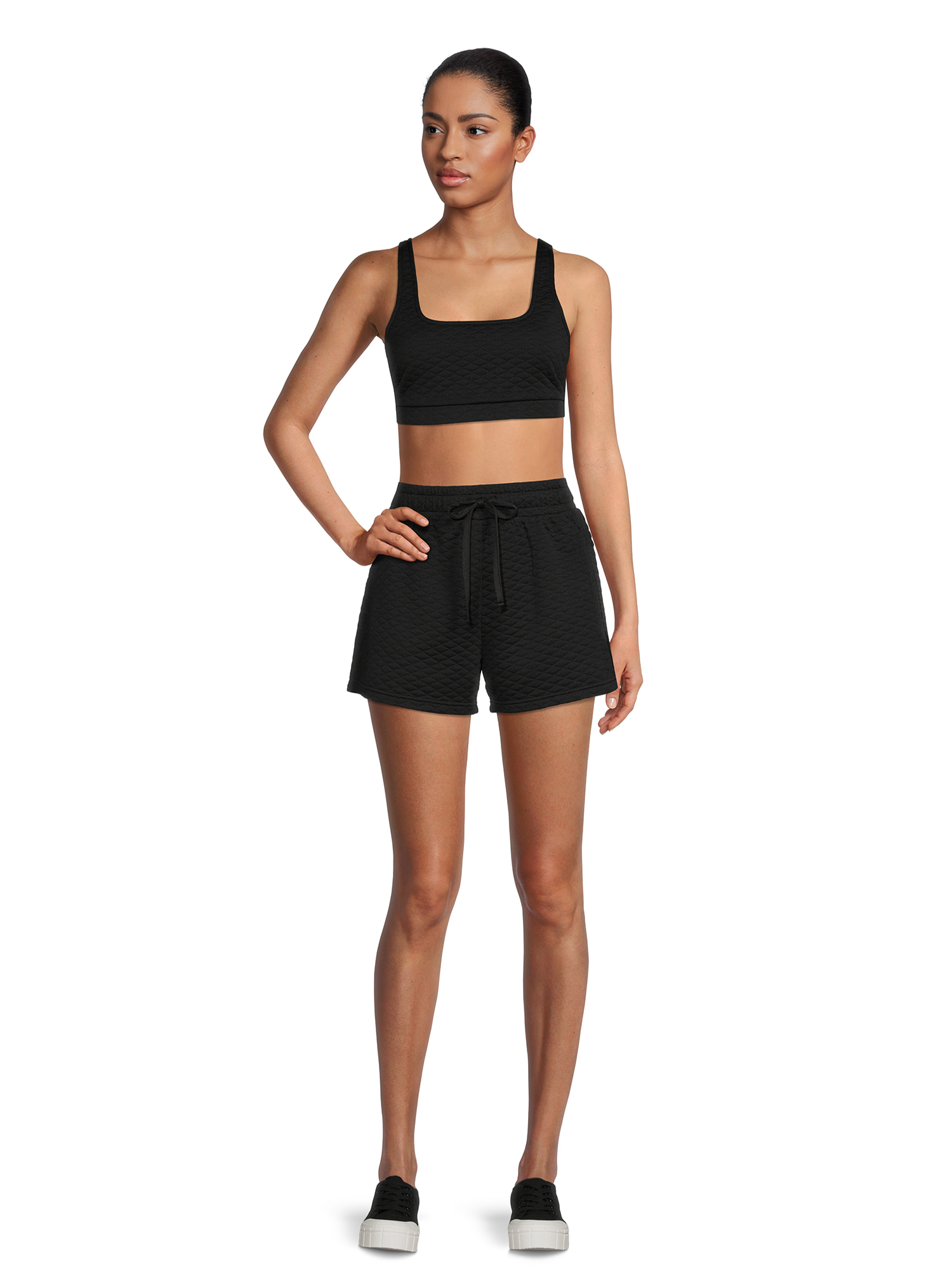 No Boundaries Juniors Quilted Crop Top and Shorts Set, 2-Piece - image 2 of 5