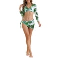 thumbnail image 2 of Conjunto de bikini halter ajustable para mujer INSPIRE CHIC de 4 piezas con cubierta grande en verde, 2 of 5