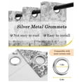 thumbnail image 6 of Gray Botanical Blackout Curtains 54 Inches Long for Bedroom, Watercolor Spring Floral Summer Thermal Insulated Room Darkening Black Out Window Curtain Panels Grommet Drapes for Living Room, 6 of 8