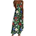 thumbnail image 1 of Robe d'Été pour Femmes Sans Manches à Col en V Imprimée Décontractée Longue Maxi pour Plage Vacances Tenue d'Extérieur, 1 of 5