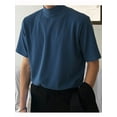 thumbnail image 4 of INCERUN Men's Stand Collar Bottoming Shirt Solid Color Short Sleeve T-Shirt, 4 of 4