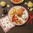 thumbnail image 6 of JESTAR 96 Pcs Hamburger Fast Food Happy Birthday Party Supplies | BBQ Themed Disposable Plates, Napkins & Red Forks Set | Serves 24 Guests for Summer Cookout & Picnic Decorations, 6 of 8