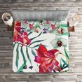 thumbnail image 2 of Ambesonne Colorful Quilted Coverlet 3 Pcs, Tropical Orchids, Queen Size, Multicolor, 2 of 2