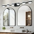 thumbnail image 5 of 2026 Trendy 43" Gold Minimalist LED Bathroom Vanity Light - 6-Light Crystal Sand Acrylic Shade Wall Sconce, Modern Mirror Front Lighting Fixture for Bathroom Decor, 5 of 10