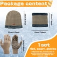 thumbnail image 2 of Tumao 3 PCS Winter Hat Scarf Gloves Set, Slouchy Beanie 3 in 1 Warm Set, Thermal Knitted Winter Hats, Warm Thick Fleece Lined Neck Warmer, Gifts for Women & Men, 2 of 4