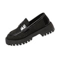 thumbnail image 2 of Miqool Womens Chunky Platform Loafers with Buckle Slip On Comfortable PU Leather Dressy Casual Shoes for Office Work Business School, 2 of 9