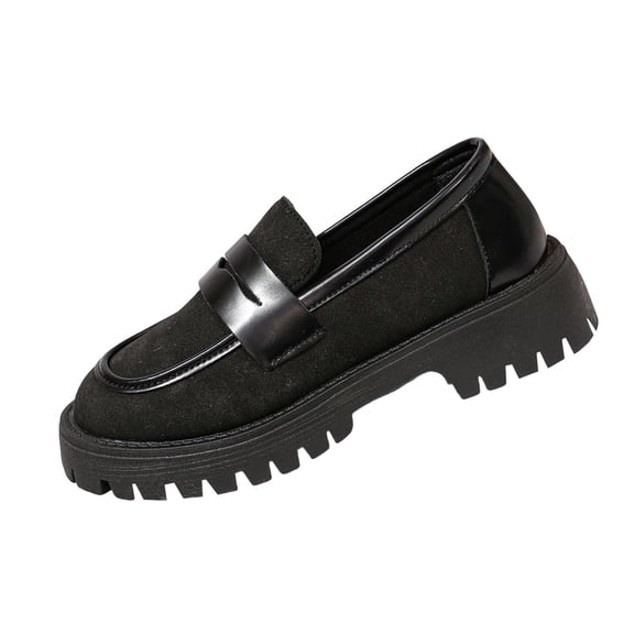 Narveanno Womens Loafers Shoes Platform Chunky Penny Loafer Lug Sole Comfortable Slip On Work Office Business Casual Dress Shoes Black 8.5