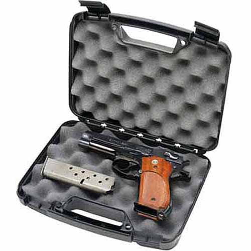 Hard Gun Case Travel Handgun Foam Storage Pocket Pistol Lock Carry Revolver Box 
