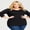 Black, variant on Women's Plus Size Wessex Essential Longline Tee Top