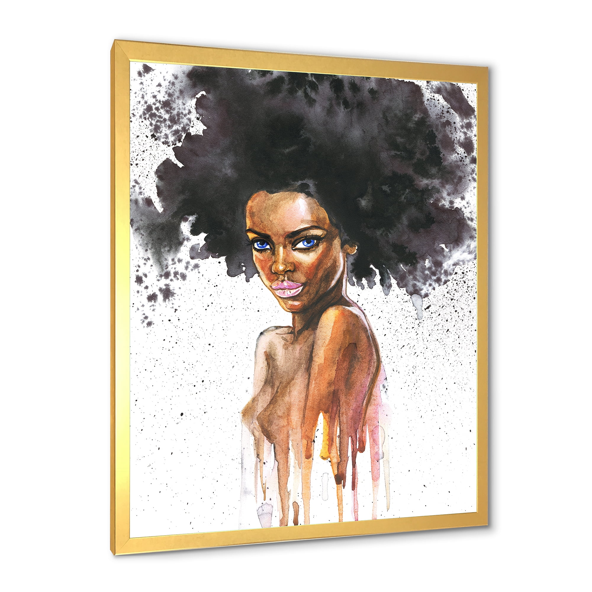 Designart 'Portrait of Afro American Woman VII' Modern Framed Art Print