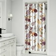 thumbnail image 2 of Romantic Floral Garden Shower Curtain 36x72 Inches, Vintage Peony and Hummingbird Design, Quick-Dry, 2 of 5