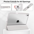 thumbnail image 6 of DWPSG Case for iPad (A16) 11th/10th Generation (2025/2022) with Pencil Holder, Clear Transparent Back Shell Slim Stand Shockproof Tablet Cover, Auto Wake/Sleep,Grey, 6 of 10