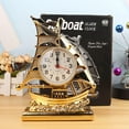 thumbnail image 4 of Kugisaki Alarm Clock Vintage Sailboat 2 in 1 Wall Clock & Tabletop Desk Decorative Clock for Living Room Bedroom Bedside Desk, 4 of 7