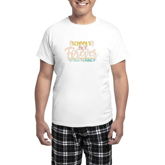 CafePress - School's Out Forever, Retired Teacher Last Pajamas - Men's Light Loose Fit Cotton Pajama Set