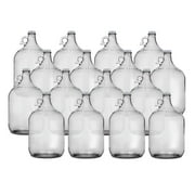 One Gallon Glass Jug with 38mm WHITE Metal Screw Cap (Set of 16)