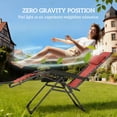 thumbnail image 4 of Outsunny Ensemble de 2 Chaises à Gravité Zéro avec Porte-Gobelet, Appuie-Tête, Rouge Vin, 4 of 10