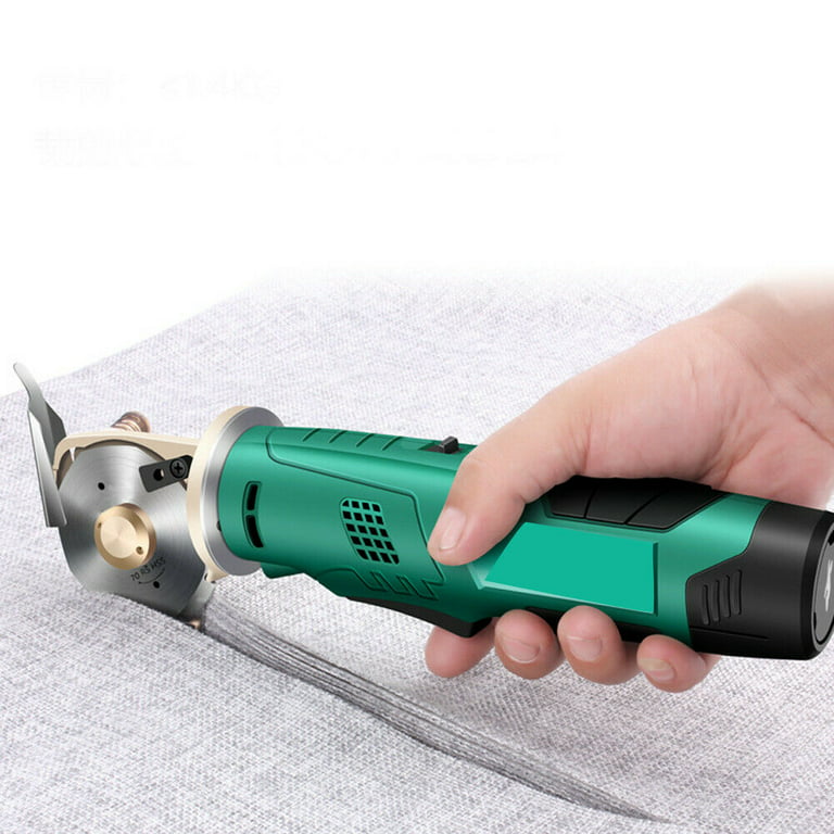 Electric Fabric Cutter Scissors Cordless 70mm Rotary Blade Cloth Cutting  Machine